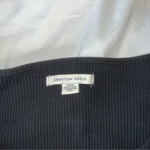 American Eagle - Black Long Sleeve Zip Top - Picture 3 of 3